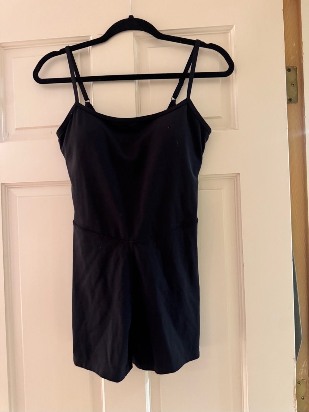 CRZ YOGA Black Spaghetti-Strap Romper